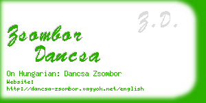 zsombor dancsa business card